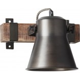 Kinkiet Loft Decca | Czarna Stal i Drewno | Brilliant