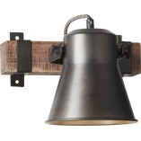 Kinkiet Loft Decca | Czarna Stal i Drewno | Brilliant