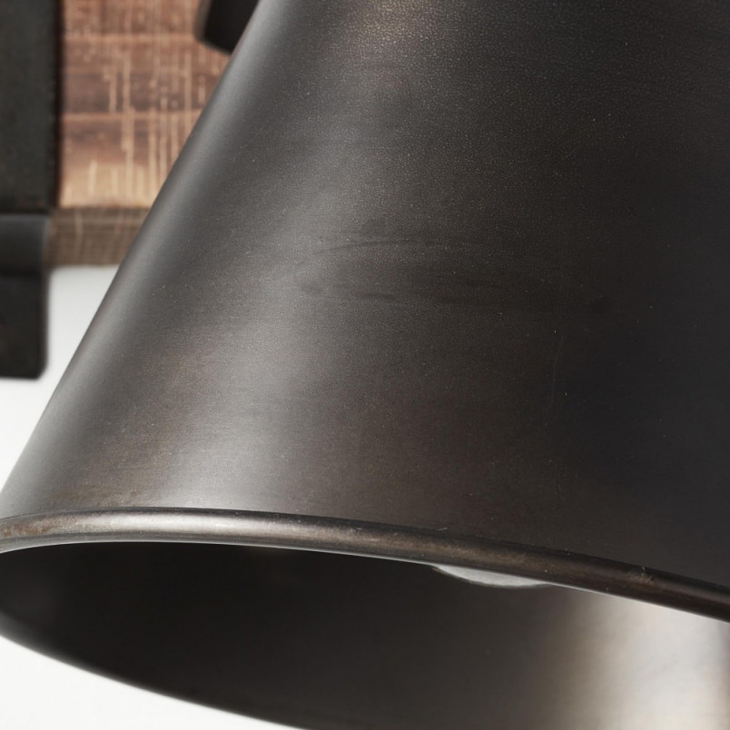 Kinkiet Loft Decca | Czarna Stal i Drewno | Brilliant