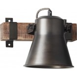 Kinkiet Loft Decca | Czarna Stal i Drewno | Brilliant
