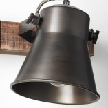Kinkiet Loft Decca | Czarna Stal i Drewno | Brilliant