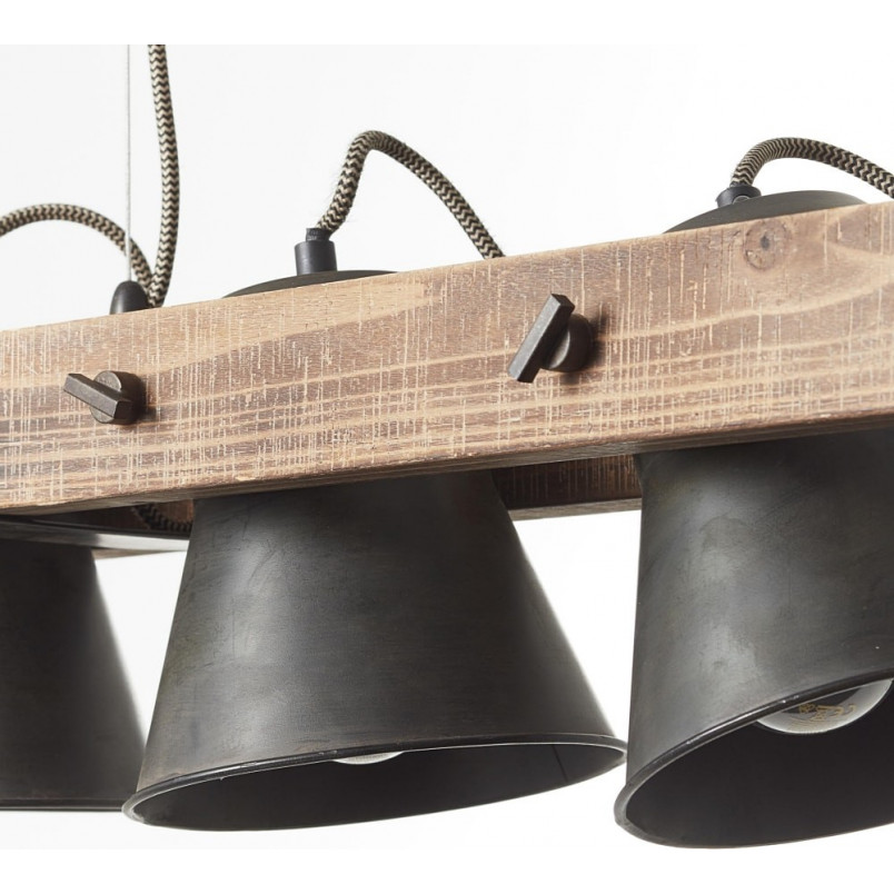 Lampa Wisząca Decca III | Loftowa Belka Czarna - Brilliant