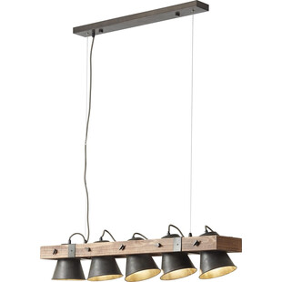 Lampa wisząca drewniana Decca - Loftowa lampa na belce | Brilliant
