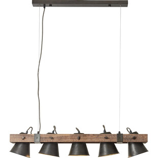 Lampa wisząca drewniana Decca - Loftowa lampa na belce | Brilliant