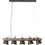 Lampa wisząca drewniana Decca - Loftowa lampa na belce | Brilliant