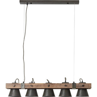 Lampa wisząca drewniana Decca - Loftowa lampa na belce | Brilliant