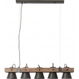 Lampa wisząca drewniana Decca - Loftowa lampa na belce | Brilliant