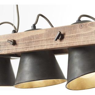 Lampa wisząca drewniana Decca - Loftowa lampa na belce | Brilliant