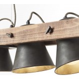 Lampa wisząca drewniana Decca - Loftowa lampa na belce | Brilliant