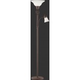 Lampa podłogowa Rustica | Szklany klosz biały/miedź - Trio