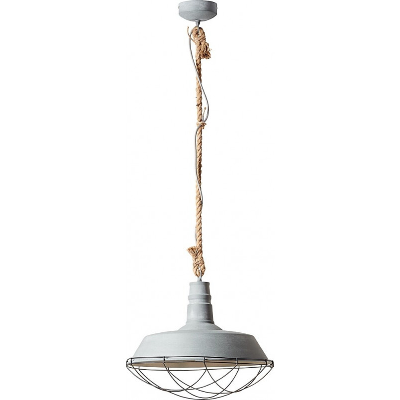 Lampa Wisząca Industrialna Rope | Szara, Betonowa - Brilliant