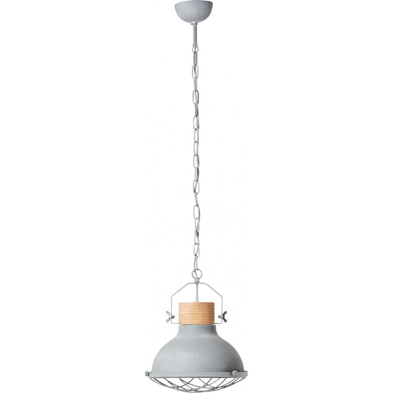 Stylowa Lampa wisząca industrialna z łańcuchem Emma 33cm szara Brilliant do salonu, sypialni i kuchni