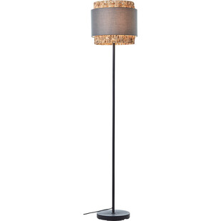 Lampa podłogowa boho z abażurem Waterlilly szara Brilliant