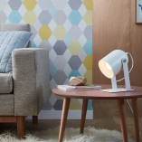 Lampa biurkowa skandynawska Yan biała - Brilliant