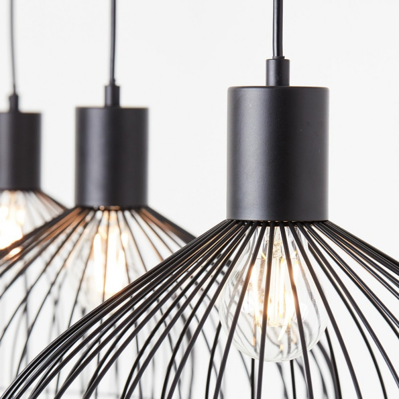 Lampa wisząca Blacky III - Loftowa lampa metalowa czarna | Brilliant