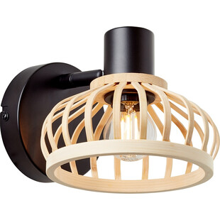 Kinkiet Boho Norah - Naturalny Bambus / Czarny | Brilliant