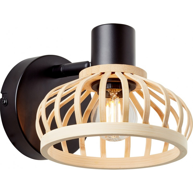 Kinkiet Boho Norah - Naturalny Bambus / Czarny | Brilliant