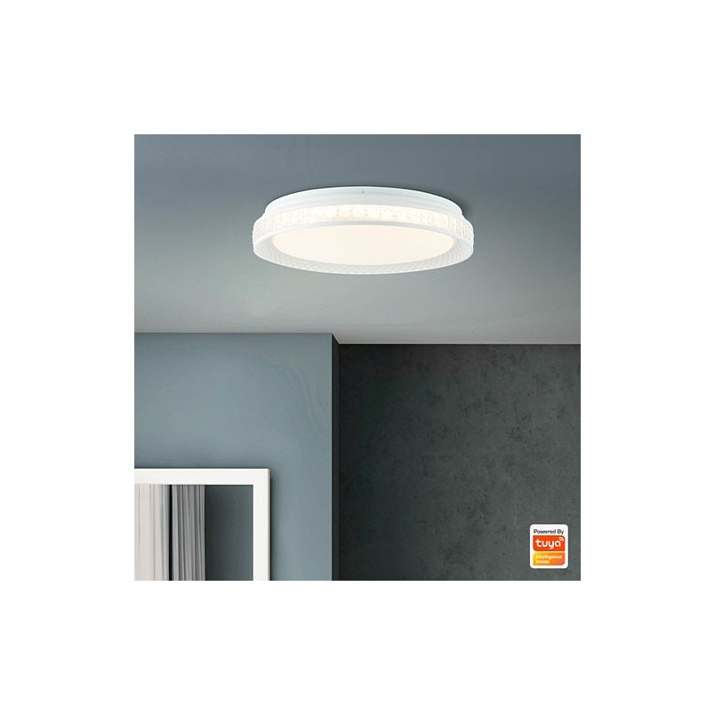 Plafon LED Burlie z pilotem - nowoczesne oświetlenie Brilliant