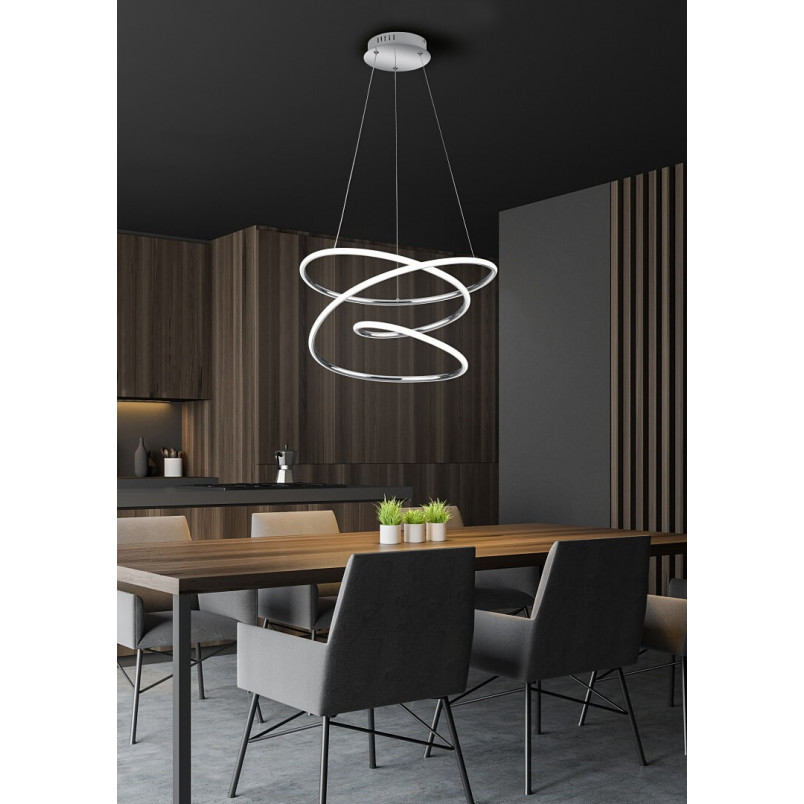 Lampa Bologna LED | Nowoczesny Żyrandol Chromowany - Reality