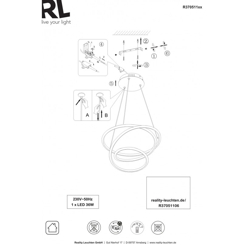 Lampa wisząca Bologna LED - Nowoczesny design | Reality