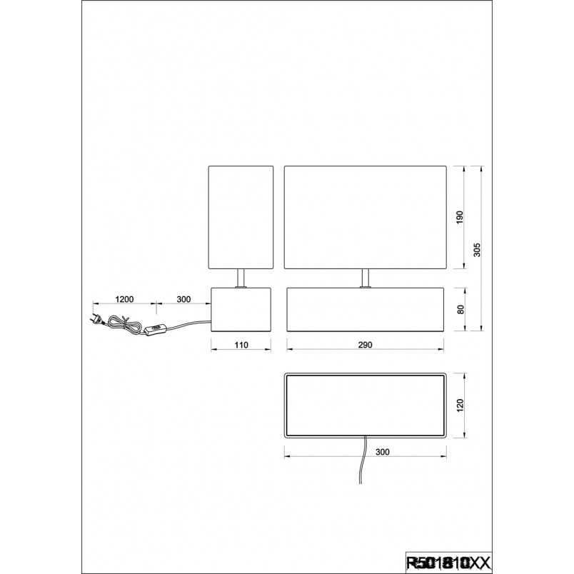 Lampka nocna Woody Long czarna | Reality - Sklep z lampami