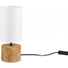 Lampy na komodę| Lampka nocna drewniana z abażurem Woody Tube biała Reality