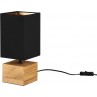 Lampy na komodę| Lampka nocna drewniana z abażurem Woody czarna Reality
