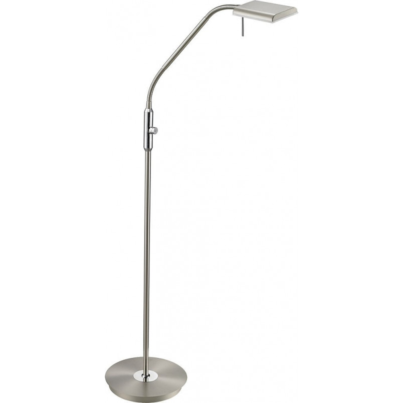 Lampa podłogowa LED Trio Bergamo | Srebrna, ze ściemniaczem