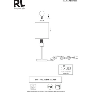 Lampa nocna czarno-złota Reality Jerry | Eleganckie oświetlenie