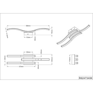 Plafon LED czarny Reality Route III 56cm - Nowoczesne oświetlenie