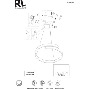 Lampa wisząca LED Parma - Nowoczesny design | Reality