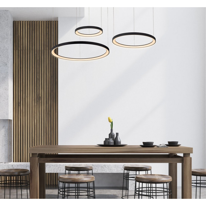 Lampa wisząca Vidal LED III | Nowoczesna lampa czarna Lucide