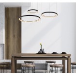 Lampa wisząca Vidal LED III | Nowoczesna lampa czarna Lucide
