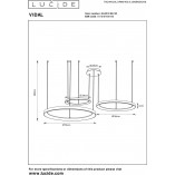 Lampa wisząca Vidal LED III | Nowoczesna lampa czarna Lucide