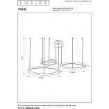 Lampa Glamour Vidal LED III | Złota, Okrągła | Lucide