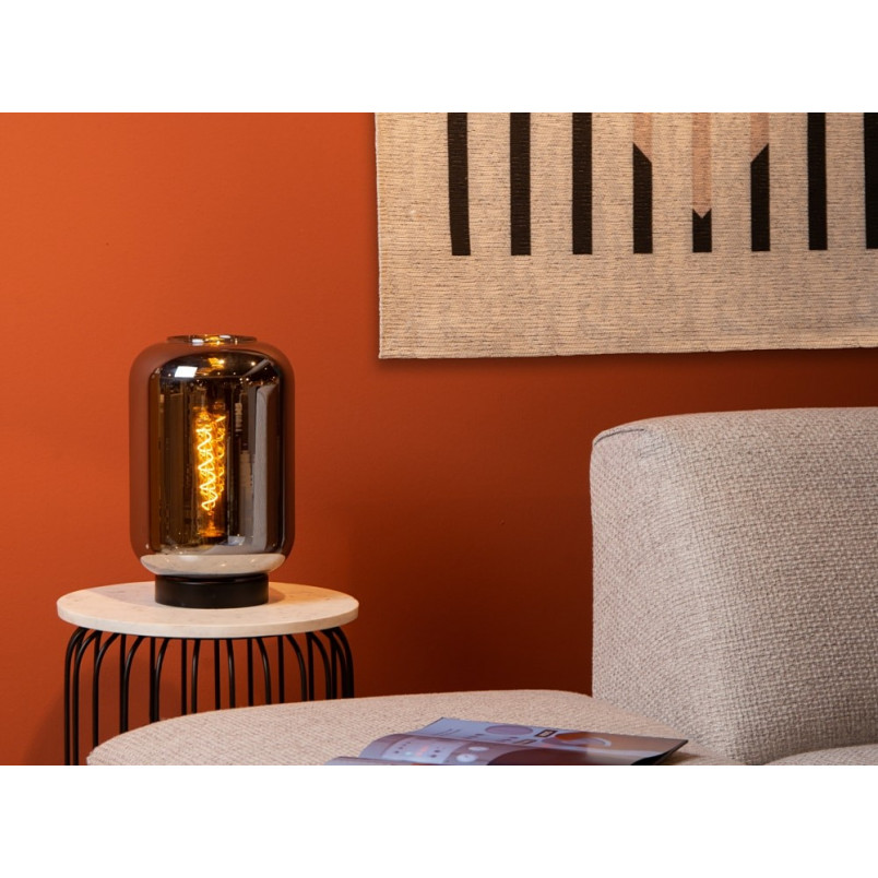 Lampa stołowa Lucide Joanet - Szkło dymione, styl retro