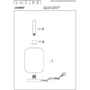 Lampa stołowa Lucide Joanet - Szkło dymione, styl retro