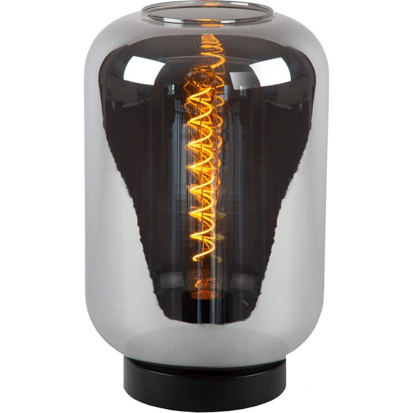Lampa stołowa Lucide Joanet - Szkło dymione, styl retro