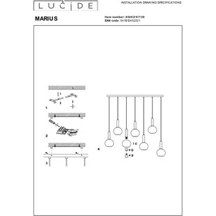 Lampa wisząca Marius VII | Lucide - Szklane kule, E27