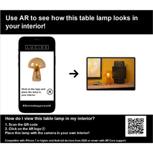Lampa stołowa szklana designerska Fungo pomarańczowa Lucide