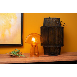 Lampa stołowa szklana designerska Fungo pomarańczowa Lucide