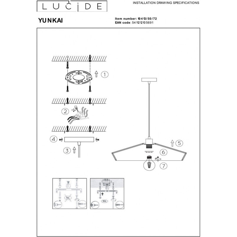 Lampa wisząca rattanowa boho Yunkai | Lucide - Elegancki design