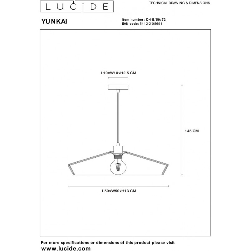Lampa wisząca rattanowa boho Yunkai | Lucide - Elegancki design