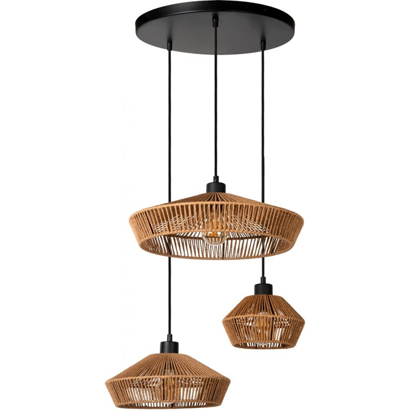 Lampa Wisząca Rattanowa Boho Yunkai III Lucide | 60cm