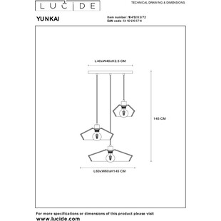 Lampa Wisząca Rattanowa Boho Yunkai III Lucide | 60cm