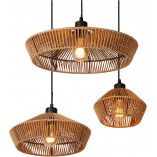 Lampa Wisząca Rattanowa Boho Yunkai III Lucide | 60cm