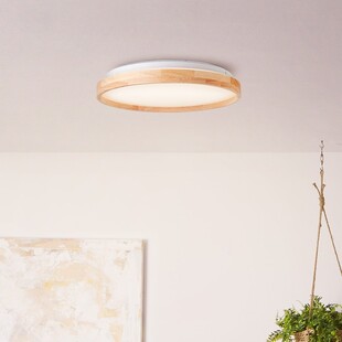 Plafon drewniany okrągły Alson LED - Skandynawski design | Brilliant