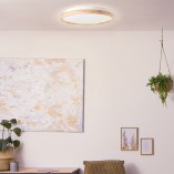 Plafon drewniany okrągły Alson LED - Skandynawski design | Brilliant