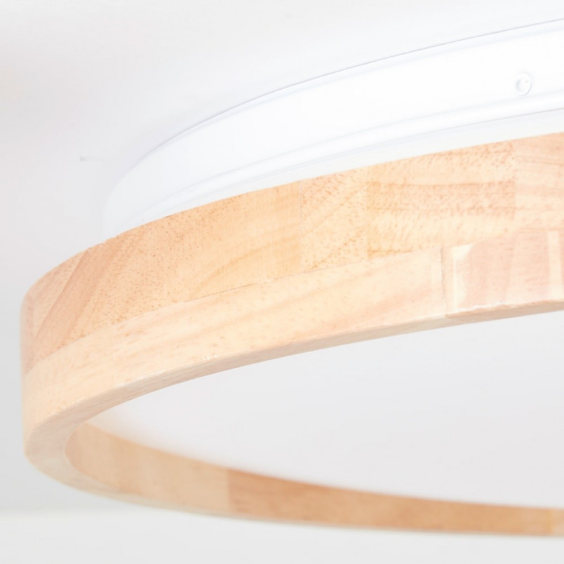 Plafon drewniany okrągły Alson LED - Skandynawski design | Brilliant