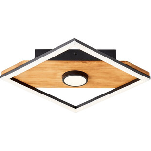 Plafon nowoczesny z drewnem Woodbridge LED 25cm czarny Brilliant